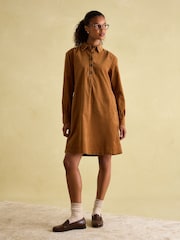 Joules Maple Brown Corduroy Shirt Dress - Image 3 of 6