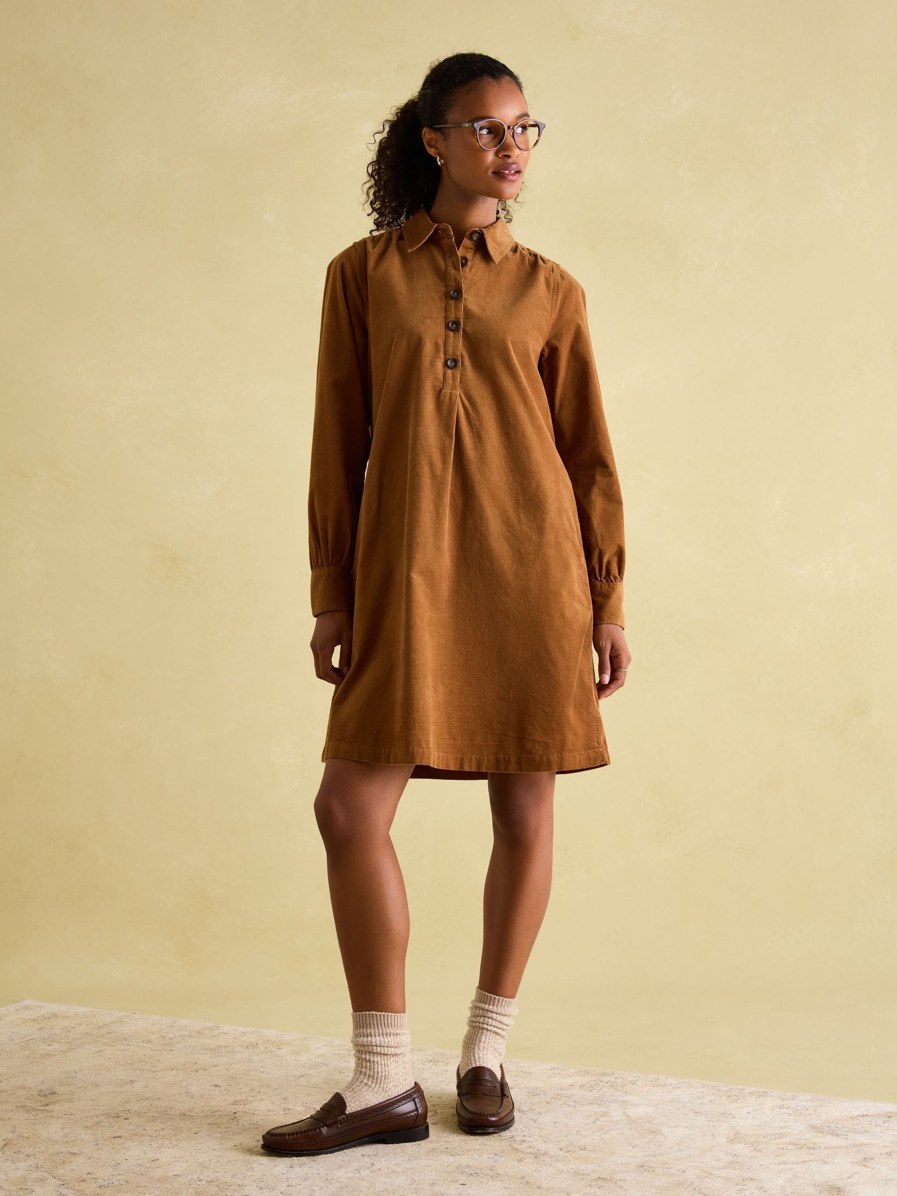 Buy Joules Maple Brown Corduroy Shirt Dress from the Next UK