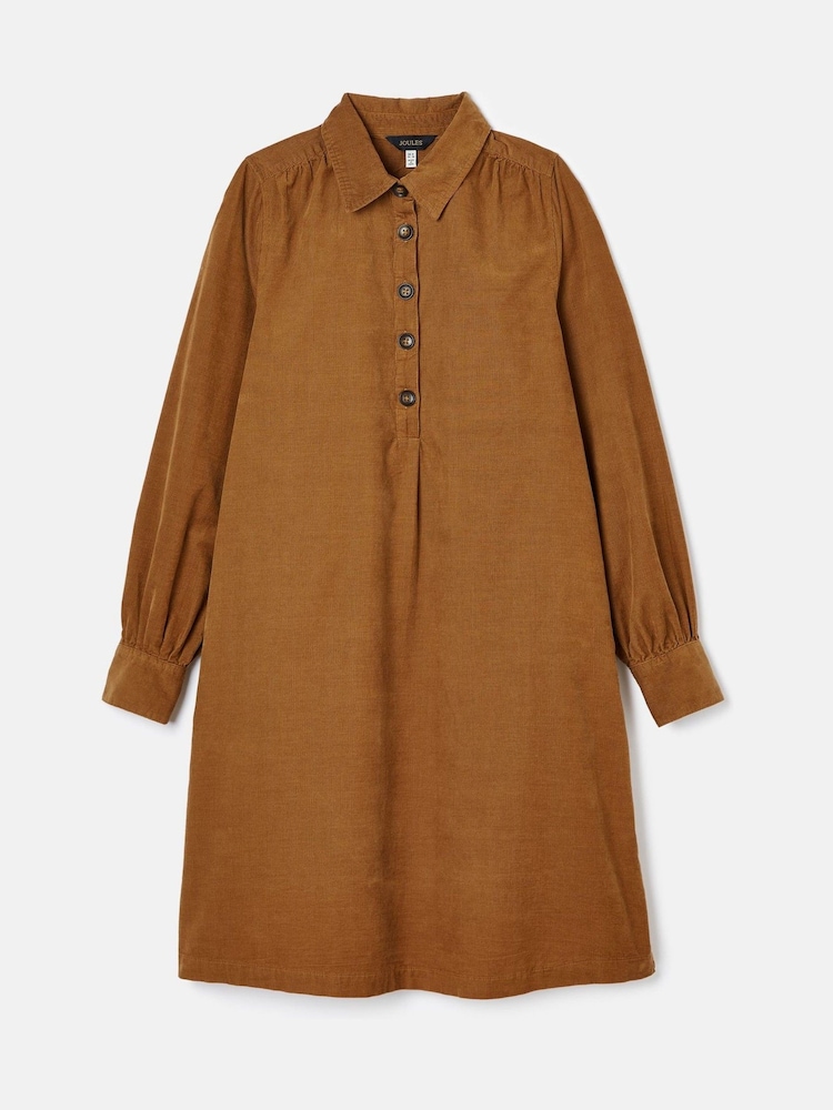 Joules Maple Brown Corduroy Shirt Dress - Image 6 of 6