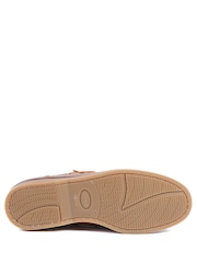 Jones Bootmaker Leather Brown Wide Fit Parsons Leather Boat Shoes - Image 5 of 5