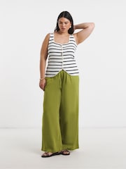 Simply Be White Knitted Button Through Scoop Neck Vest - Image 1 of 4