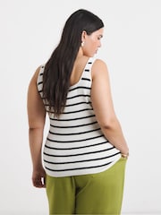 Simply Be White Knitted Button Through Scoop Neck Vest - Image 2 of 4