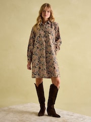 Joules Maple Floral Paisley Corduroy Shirt Dress - Image 3 of 7