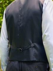Bleu - Costume en laine texturée : gilet - Image 3 of 9