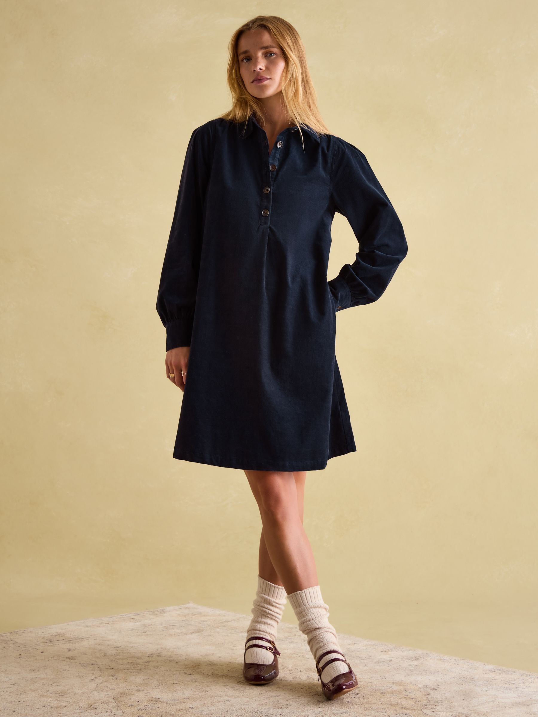Buy Joules Maple Navy Blue Corduroy Shirt Dress from Next USA