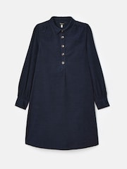 Joules Maple Navy Blue Corduroy Shirt Dress - Image 6 of 6
