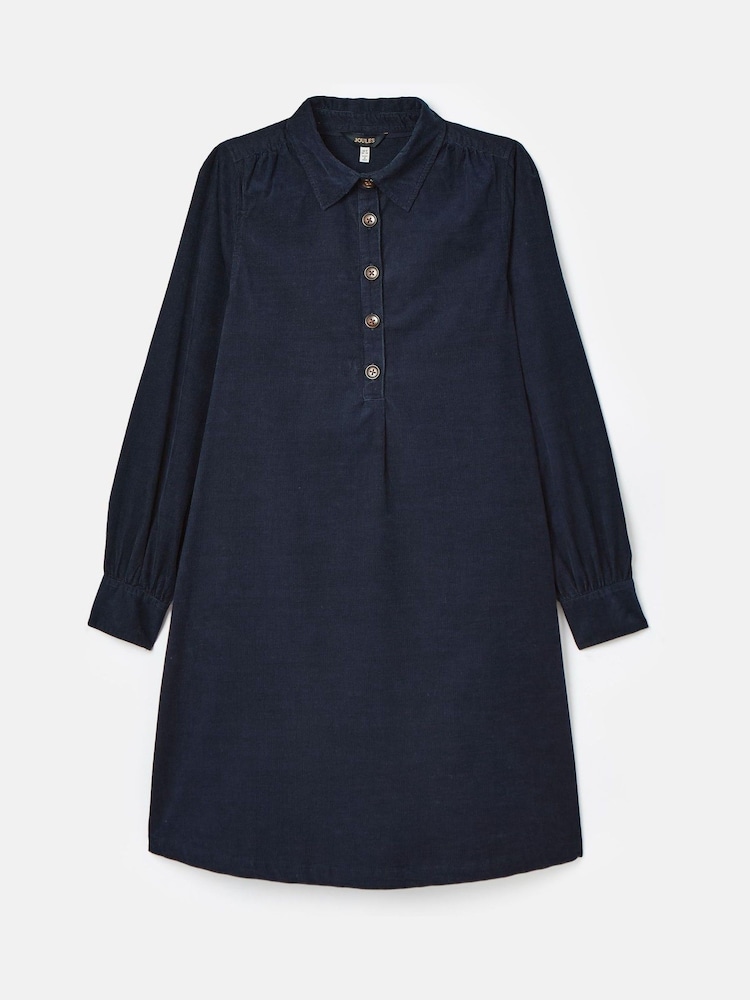Joules Maple Navy Blue Corduroy Shirt Dress - Image 6 of 6 Joules Maple Navy Blue Corduroy Shirt Dress - Image 6 of 6