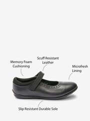 Black Standard Fit (F) School Leather Mary Jane Brogues - Image 1 of 6