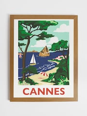 Joules Multi Colourful Cannes Wood Framed Print Wall 43 x 53cm Art - Image 3 of 4