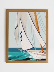 Joules Blue Driftwood Daydream Wood Framed Print Wall 43 x 53cm Art - Image 2 of 4