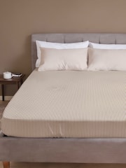 Copenhagen Home Beige Thin Stripe Fitted Sheet - Image 2 of 2