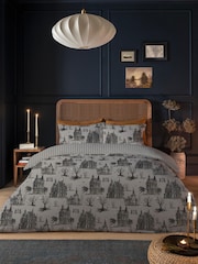 Copenhagen Home Grey Halloween Haunted House Duvet Cover and Pillowcase Set - Image 2 of 2