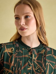 Joules Rosa Green Printed Maxi Shirt Dress - Image 5 of 8