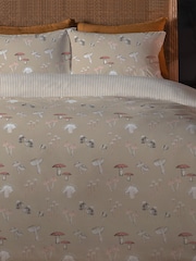 Copenhagen Home Beige Foraging Mushrooms Duvet Cover and Pillowcase Set - Image 2 of 3