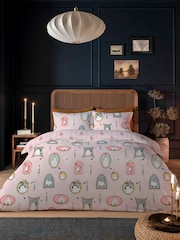 Copenhagen Home Pink Foraging Mushrooms Duvet Cover and Pillowcase Set - Image 2 of 2