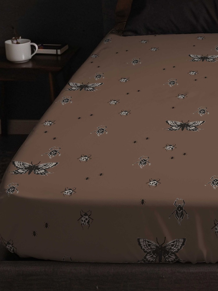 Copenhagen Home Mocha Halloween Pendle Fitted Sheet - Image 1 of 3 Copenhagen Home Mocha Halloween Pendle Fitted Sheet - Image 1 of 3