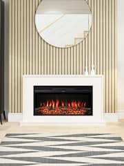 Be Modern Ash White Salehurst Grande Large Electric Fireplace - Image 1 of 5