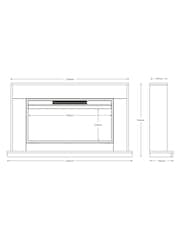 Be Modern Ash White Salehurst Grande Large Electric Fireplace - Image 3 of 5