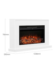 Be Modern Ash White Salehurst Grande Large Electric Fireplace - Image 4 of 5