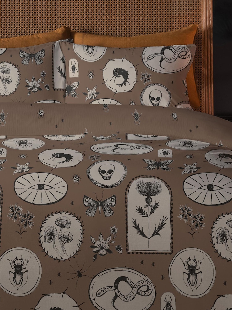 Copenhagen Home Mocha Halloween Pendle Duvet Cover and Pillowcase Set - Image 3 of 3 Copenhagen Home Mocha Halloween Pendle Duvet Cover and Pillowcase Set - Image 3 of 3
