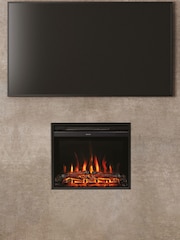 Be Modern Black Rodwell 22" Inset Wall Mounted Electric Fire - Image 1 of 6