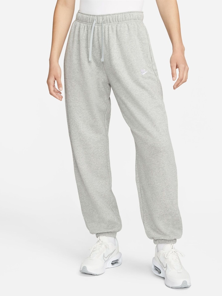 Nike Grey Oversized Mid Rise Club Fleece Sweatpants - Image 1 of 6