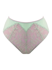 Pour Moi Green High Waist Atelier Lace High Waist Deep Knickers - Image 3 of 4