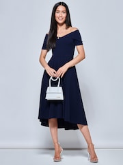 Jolie Moi Navy Blue Lenora Fit & Flare Midi Dress - Image 1 of 5