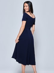 Jolie Moi Navy Blue Lenora Fit & Flare Midi Dress - Image 2 of 5