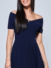 Jolie Moi Navy Blue Lenora Fit & Flare Midi Dress - Image 5 of 5
