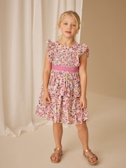 Laura Ashley Purple Ancroft Bow Detail Prom Dress - Image 1 of 10
