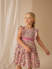 Laura Ashley Purple Ancroft Bow Detail Prom Dress - Image 11 of 14