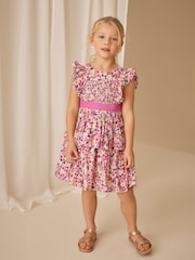 Laura Ashley Purple Ancroft Bow Detail Prom Dress - Image 12 of 14