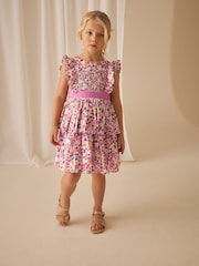 Laura Ashley Purple Ancroft Bow Detail Prom Dress - Image 14 of 14