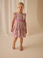 Laura Ashley Purple Ancroft Bow Detail Prom Dress - Image 2 of 10