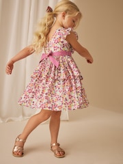 Laura Ashley Purple Ancroft Bow Detail Prom Dress - Image 4 of 10