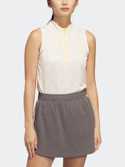 adidas Golf Womens Ultimate365 Ottoman Printed Sleeveless Polo Blouse - Image 3 of 7