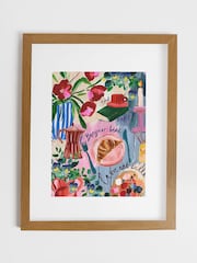 Joules Multi Bonjour Bebe Wood Mounted Framed Print Wall 43 x 53cm Art - Image 3 of 4