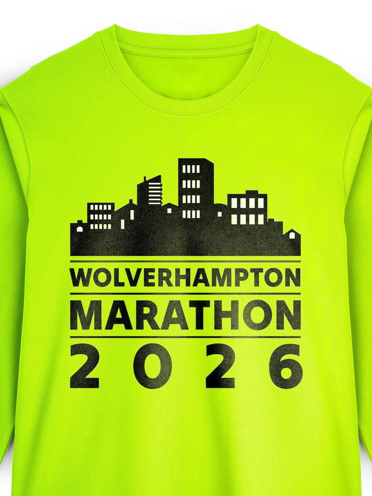 Personalised 'City' Marathon Electric Yellow Long Sleeve T-Shirt By StitchStyle. - Image 4 of 4