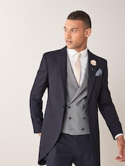 Navy Blue Slim Fit Morning Suit Jacket - Image 1 of 6