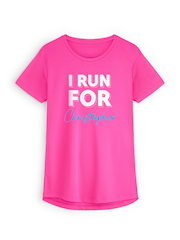 Stitch Style Pink Personalised I Run For Short Sleeve T-Shirt - Image 1 of 4