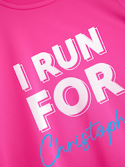 Stitch Style Pink Personalised I Run For Short Sleeve T-Shirt - Image 2 of 4