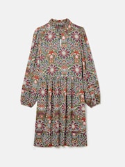 Joules Petunia Khaki Green Frill Neck Dress - Image 8 of 8