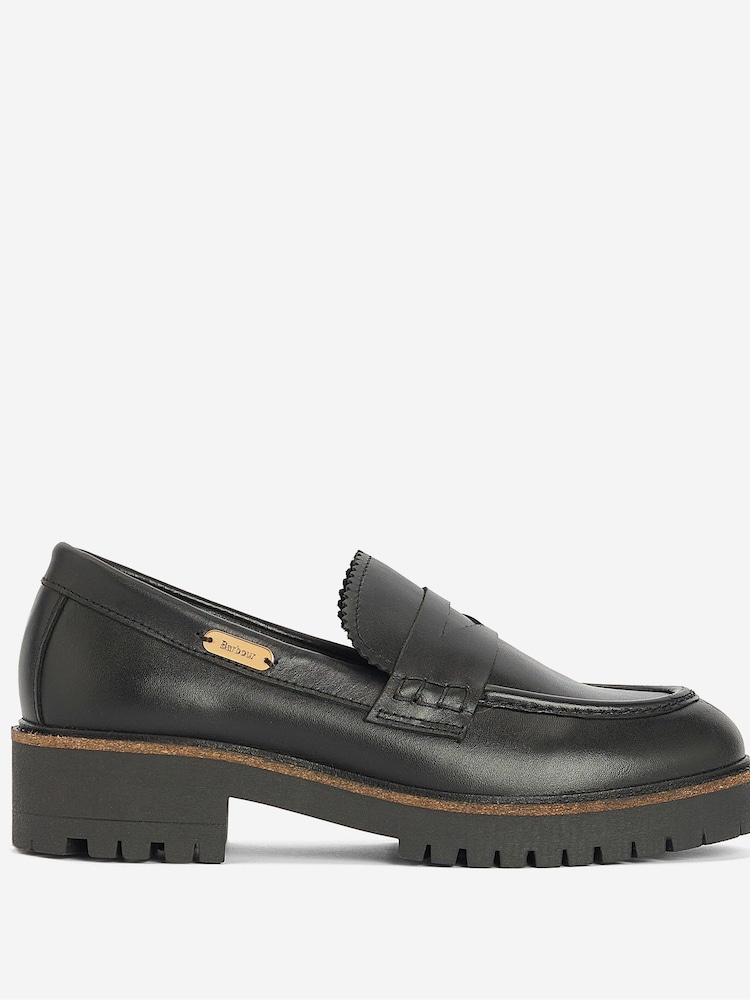 Barbour® Black Norma Leather Penny Loafers - Image 1 of 5