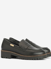 Barbour® Black Norma Leather Penny Loafers - Image 2 of 5