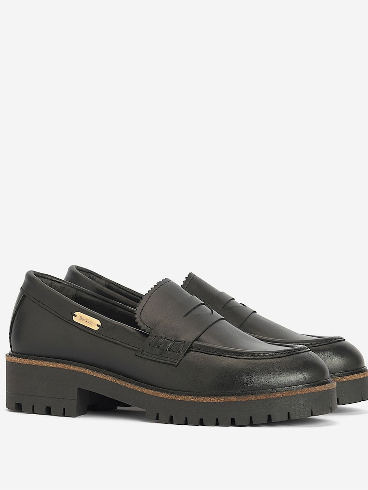 Barbour® Black Norma Leather Penny Loafers - Image 2 of 5
