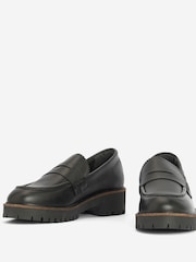 Barbour® Black Norma Leather Penny Loafers - Image 3 of 5