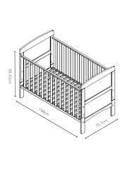 Obaby Grace Warm Grey Cot Bed - Image 7 of 7