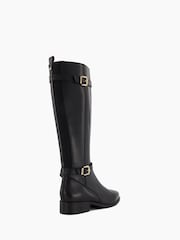 Dune London Black Standard Fit Tepi Branded Trim Knee High Boots - Image 5 of 6