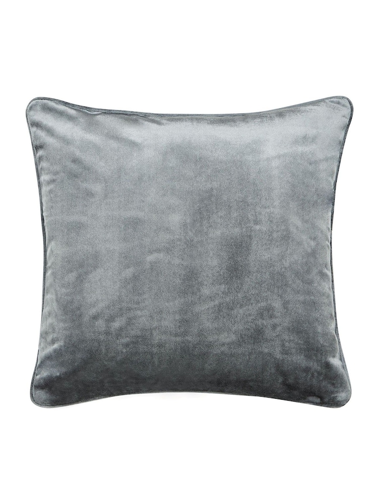 Helena Springfield Steel Grey Velvet Escala Cushion - Image 1 of 2